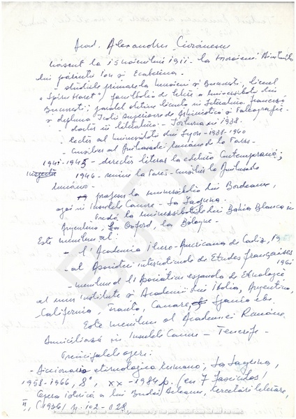 M-1397-1 - ALEXANDRU CIORĂNESCU